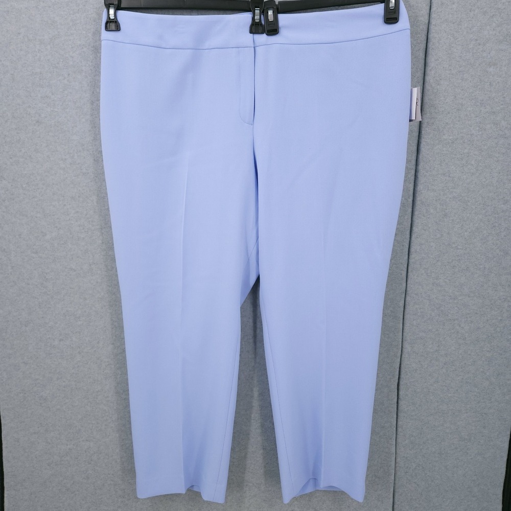 Kasper Straight Leg Stretch Ankle Pants California Sky Blue Womens 22W